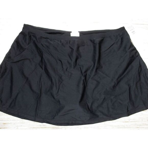 1025 Island escape womens solid simple swim skirt skirtini BLACK sz 18W nwt - Picture 1 of 1